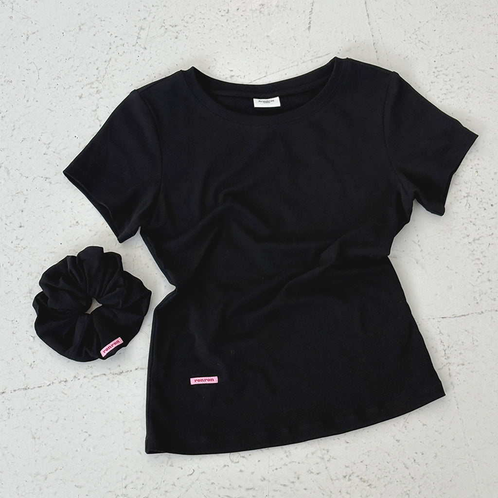 [RONRON] Scrunchie Set Slim Fit T-Shirt / 3 Colors