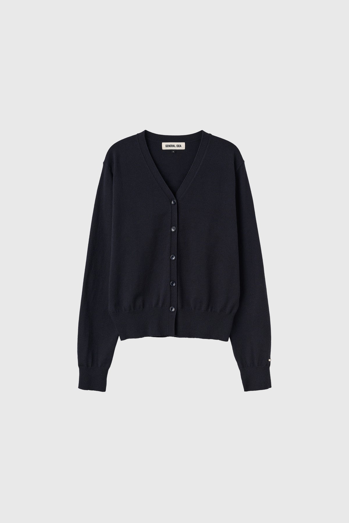 General Idea Relaxed Fit V-Neck Cardigan Dark Navy detail