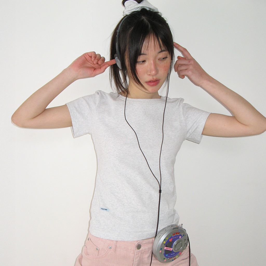 [RONRON] Scrunchie Set Slim Fit T-Shirt / 3 Colors
