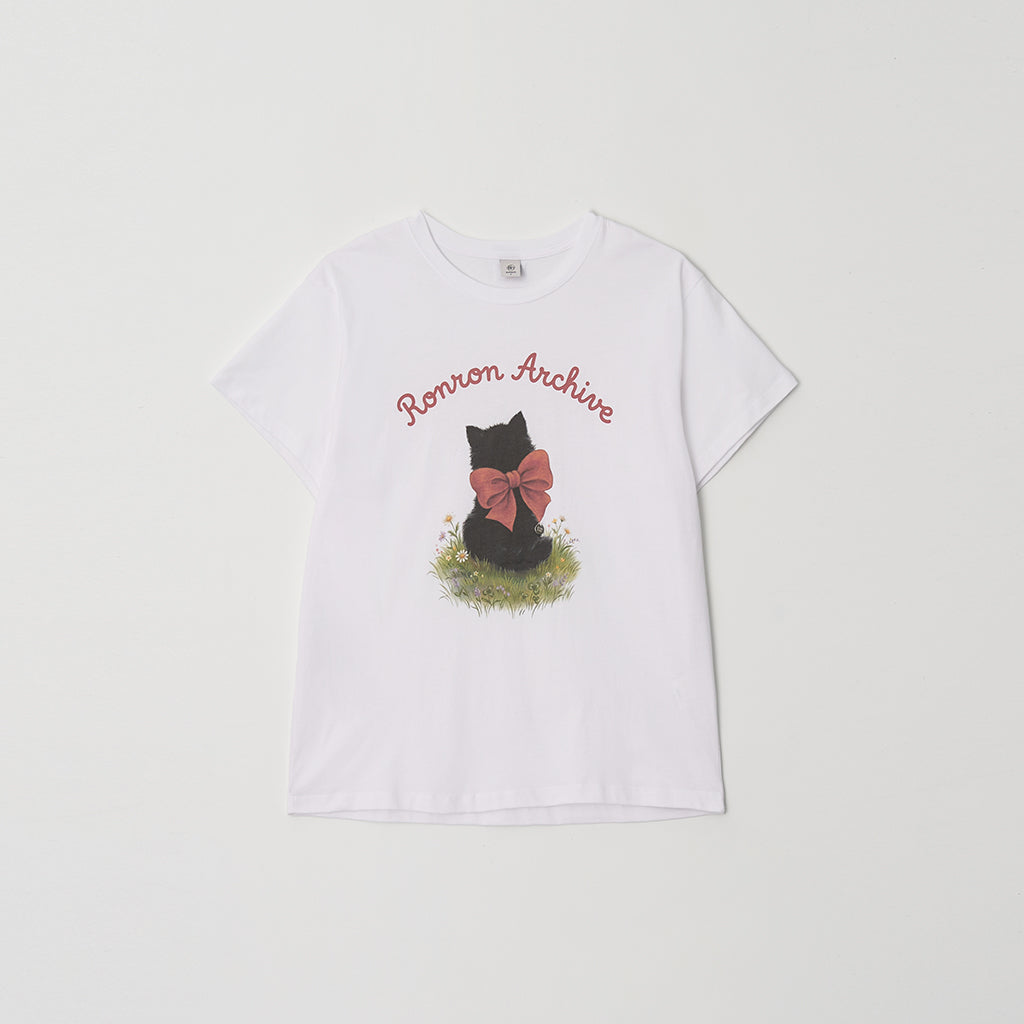 [RONRON] New Ribbon Cat Basic Fit T-Shirt / 2 Colors
