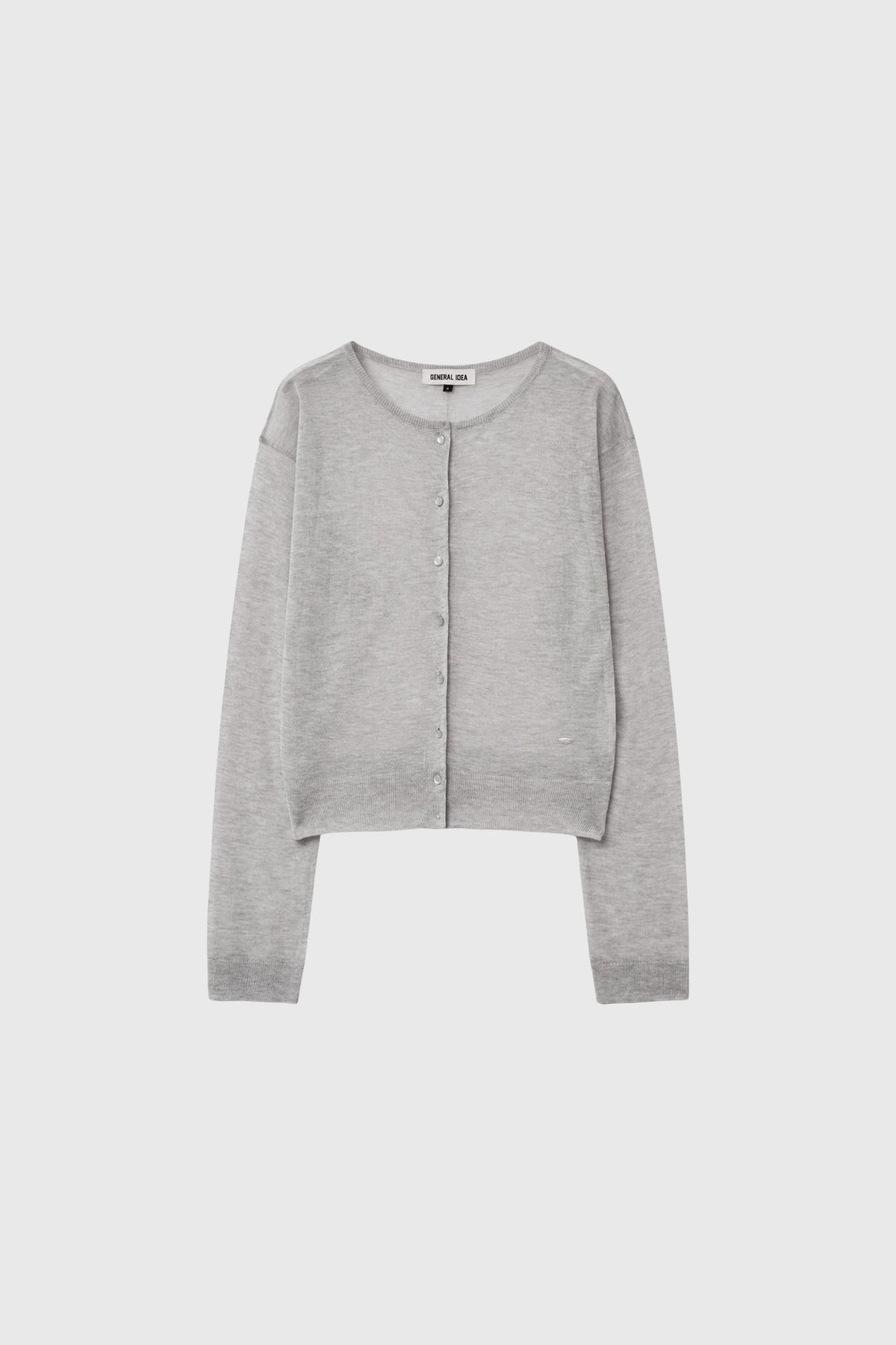 General Idea Packable Sheer Long Sleeve Cardigan Melange Grey detail 1