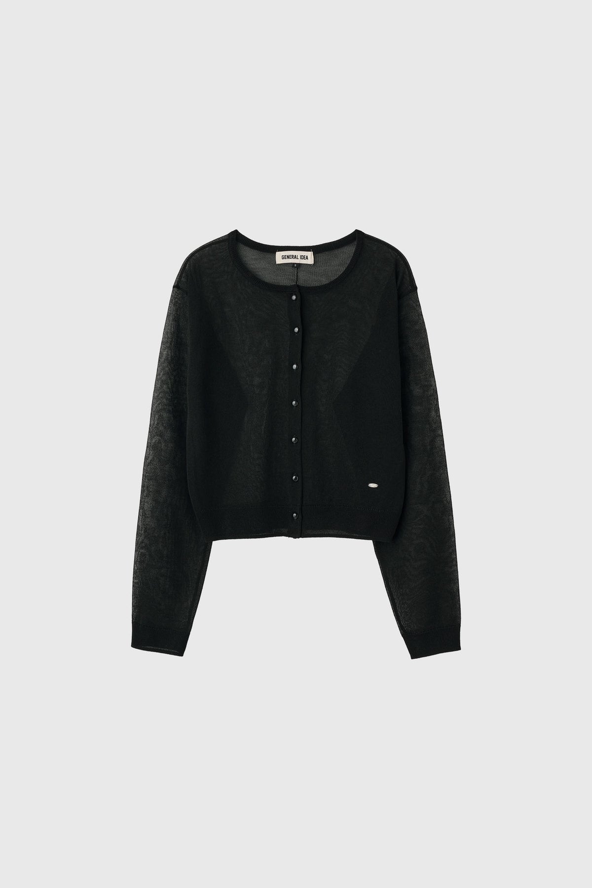 General Idea Packable Sheer Long Sleeve Cardigan Black detail 1
