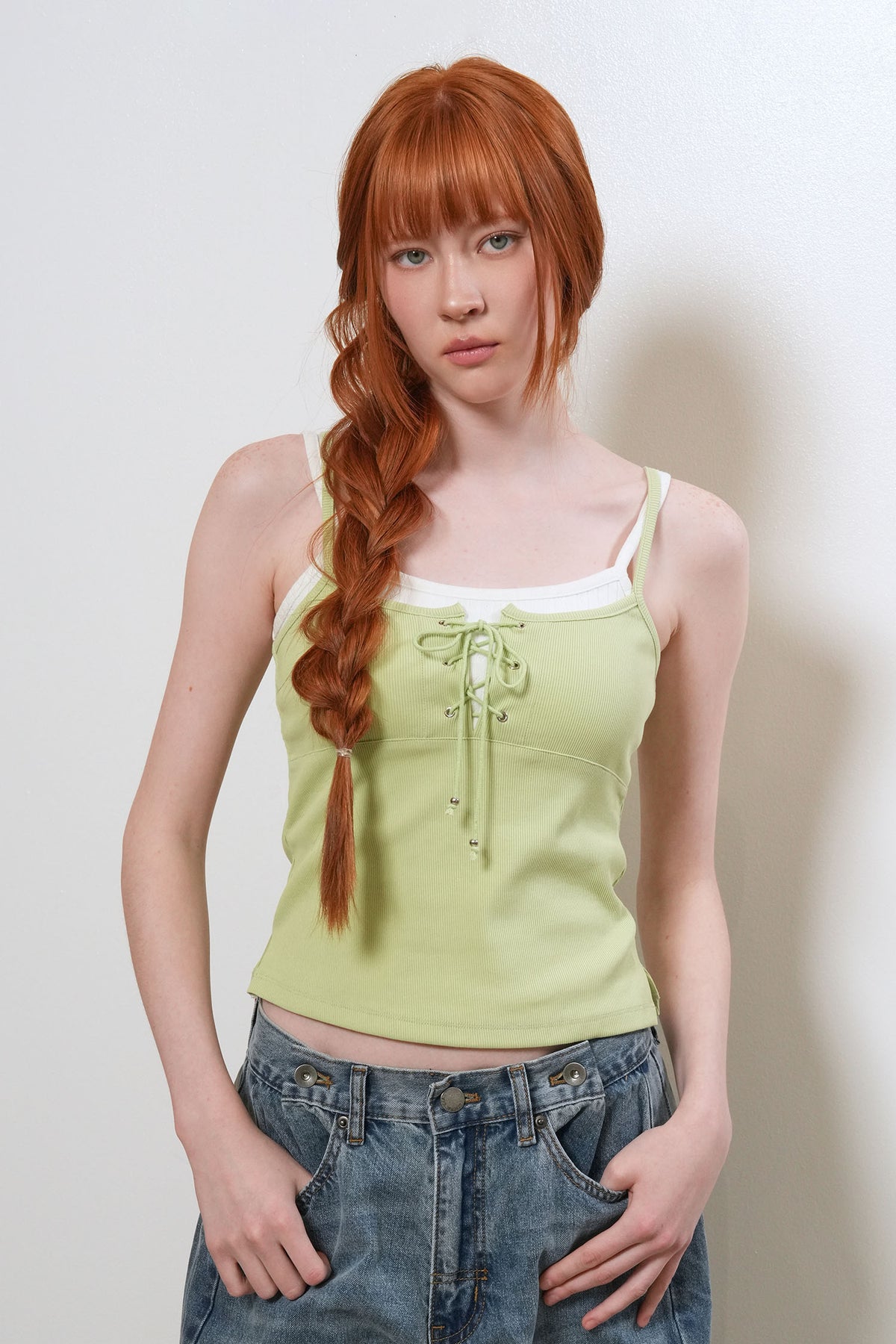 General Idea Eyelet Sleeveless Green