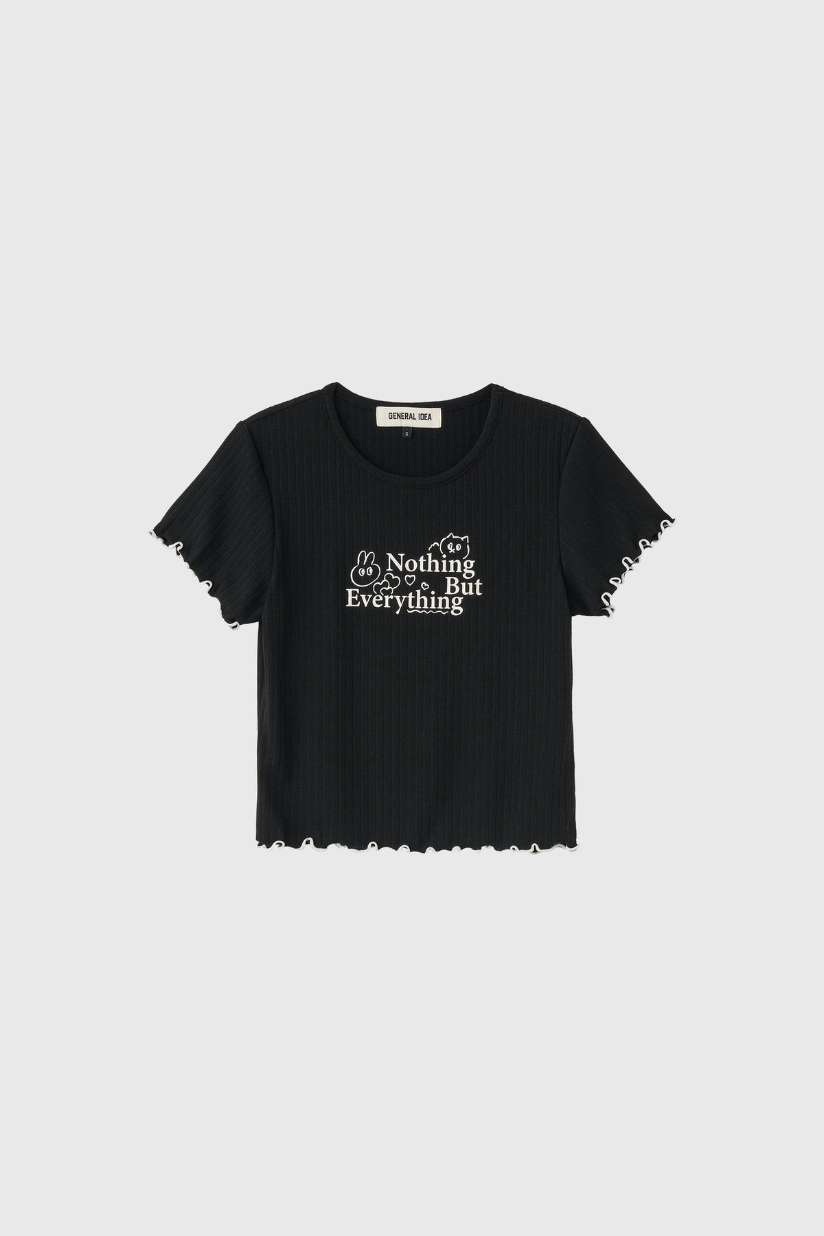 General Idea Eyelet Lettering Short Sleeve T-Shirt Black detail 1