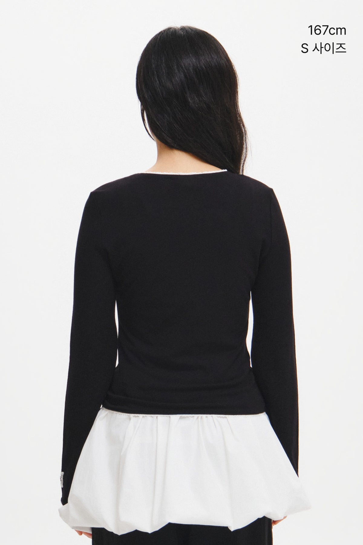 General Idea Lace Round Neck T-Shirt Black detail 2