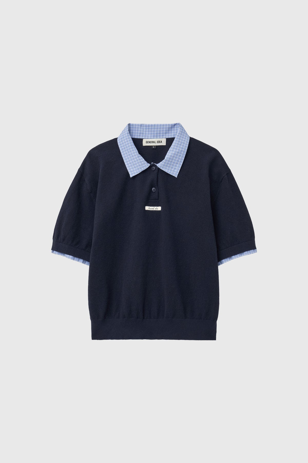 General Idea Shirt Collar Pique Half Knit Navy detail
