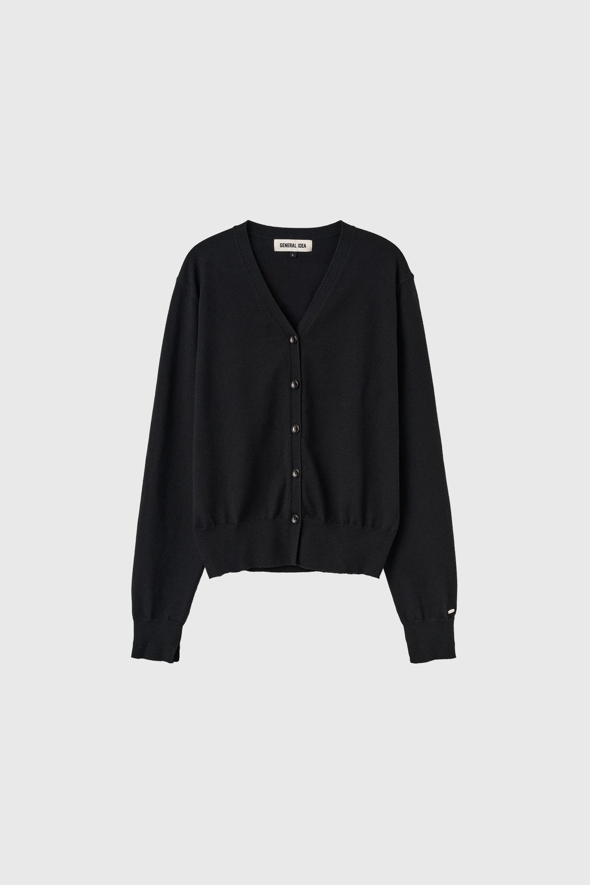 General Idea Relaxed Fit V-Neck Cardigan Black detail