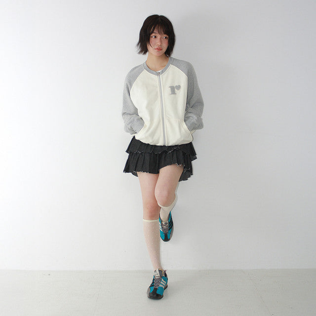 [RONRON] Collarless Raglan Zip Up / 2 Colors