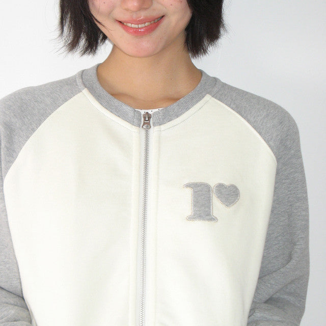 [RONRON] Collarless Raglan Zip Up / 2 Colors