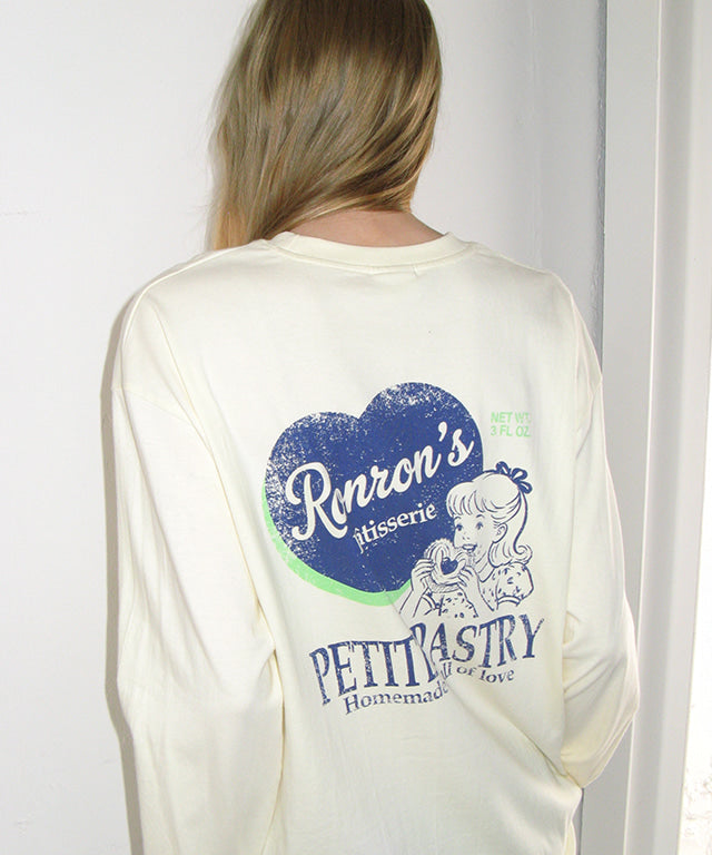 [RONRON] Heart Pastry Over Fit Long Sleeve / 3 Colors