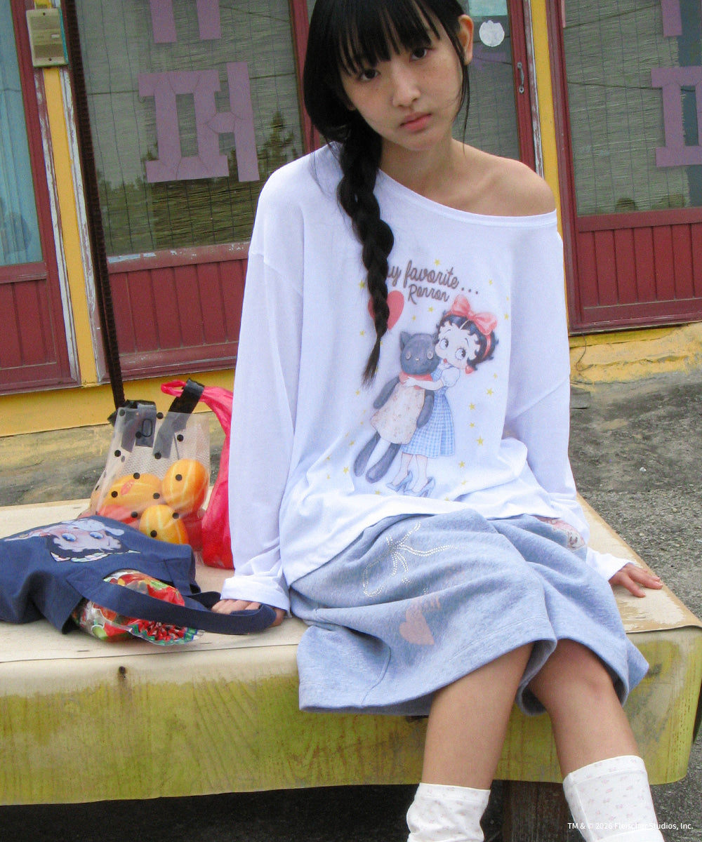 [RONRON] Betty Boop Cat Plush Long Sleeve / 2 Colors