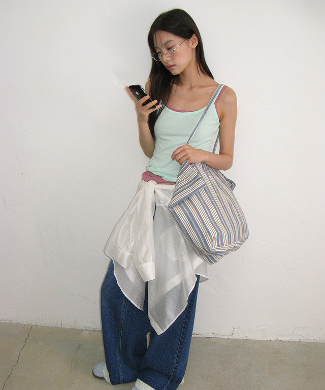 [RONRON] Pattern Logo Shopper / 4 Colors