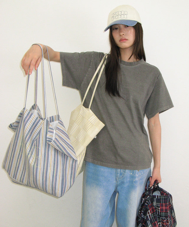 [RONRON] Pattern Logo Shopper / 4 Colors