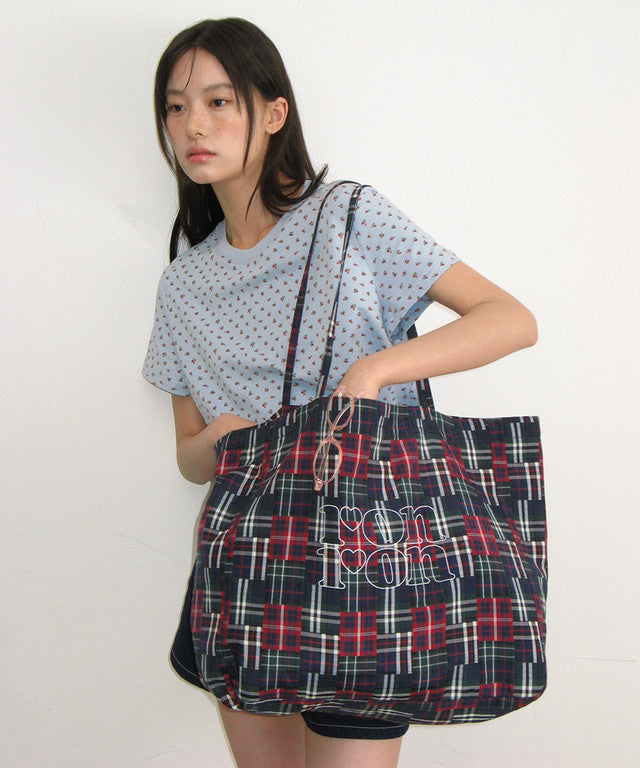 [RONRON] Floral Mini Label Crop Short Sleeve / 2 Colors