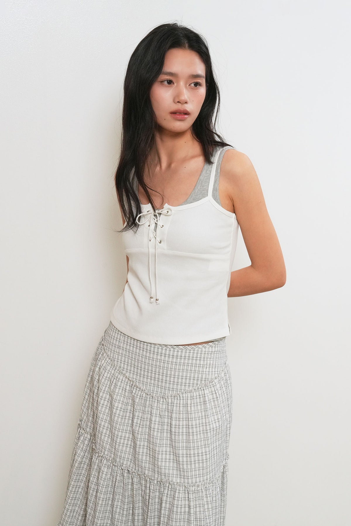 General Idea Eyelet Sleeveless White