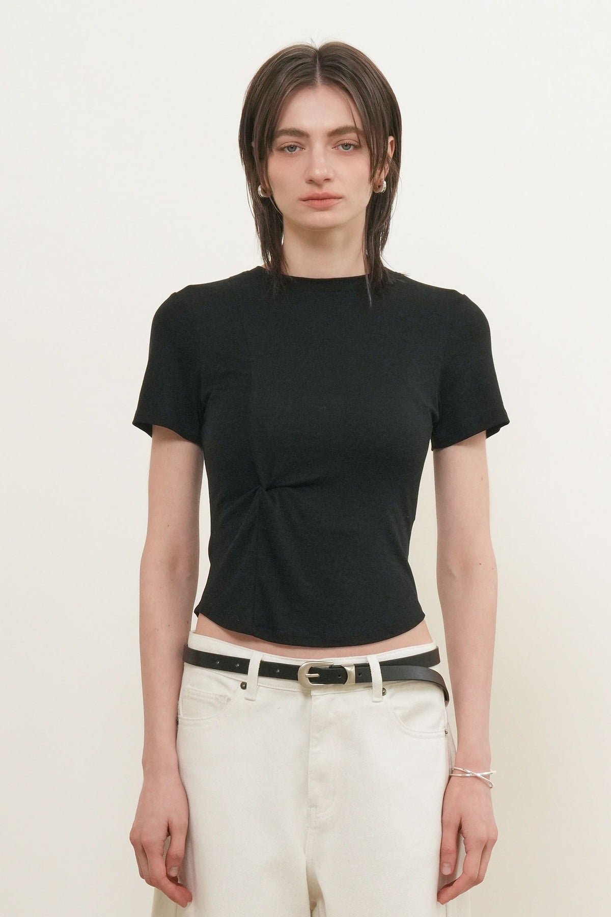 General Idea Acetate Twist Short-Sleeve T-Shirt Black detail 2