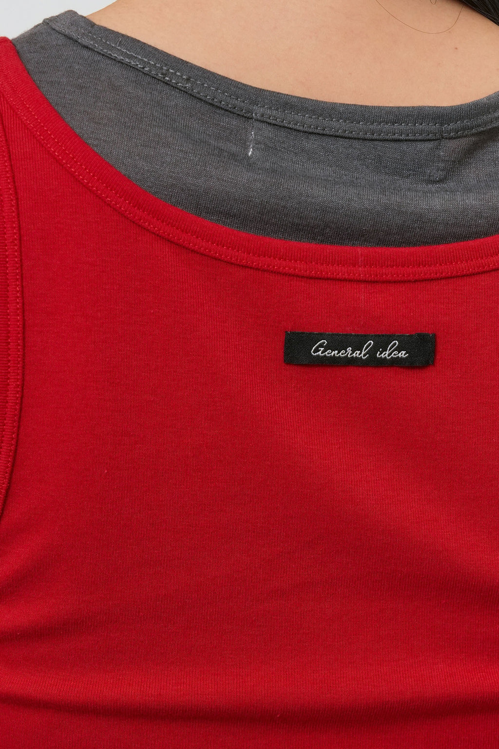 [General Idea] WOMAN Two Way Color Layered T-Shirt / Red