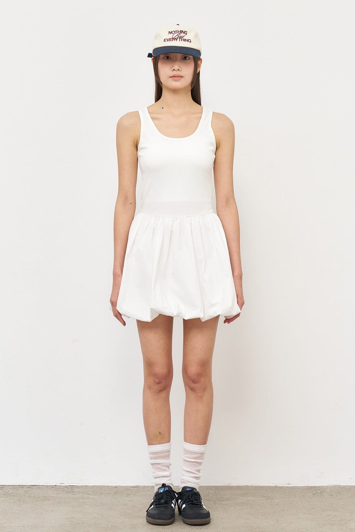 General Idea Jersey Top Balloon Mini Dress White detail 2