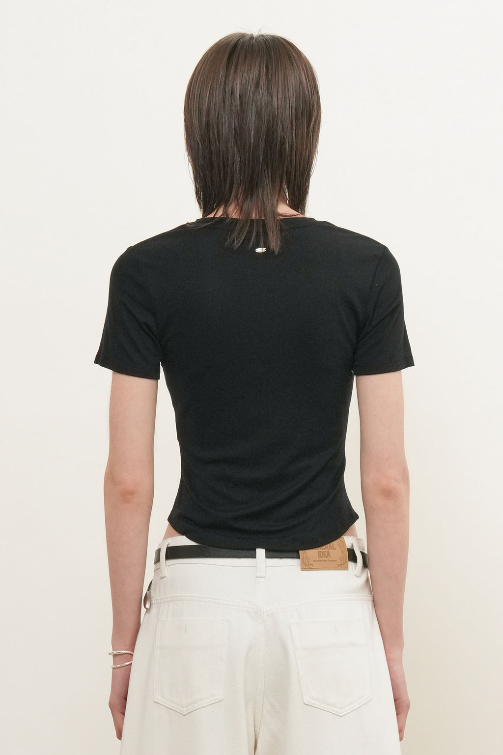 [General Idea] Acetate Twist Short-Sleeve T-Shirt / Black