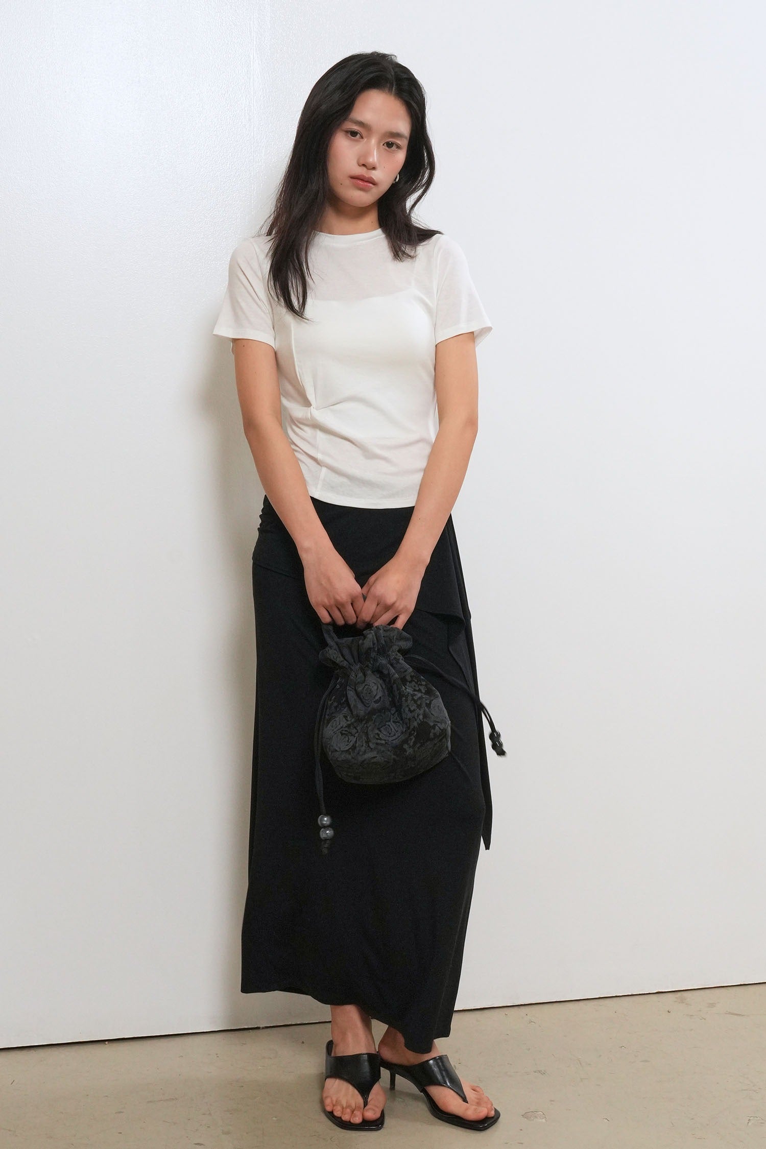 [General Idea] Acetate Twist Short-Sleeve T-Shirt / White