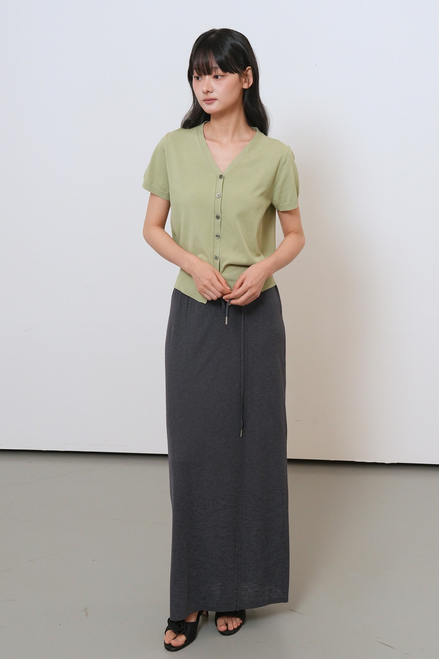 [General Idea] Cool Essential Half Cardigan / Sage Mint