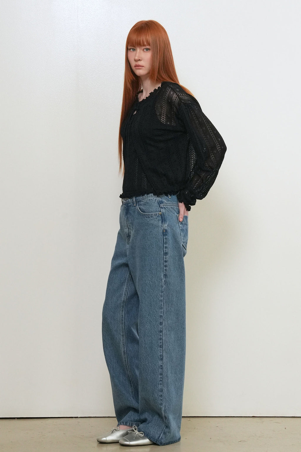 [General Idea] Punching Ruffle Sleeveless Cardigan Set / Black