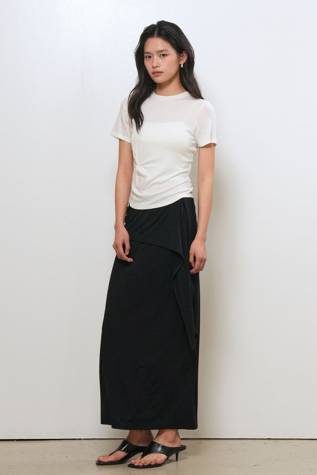 [General Idea] Acetate Twist Short-Sleeve T-Shirt / White