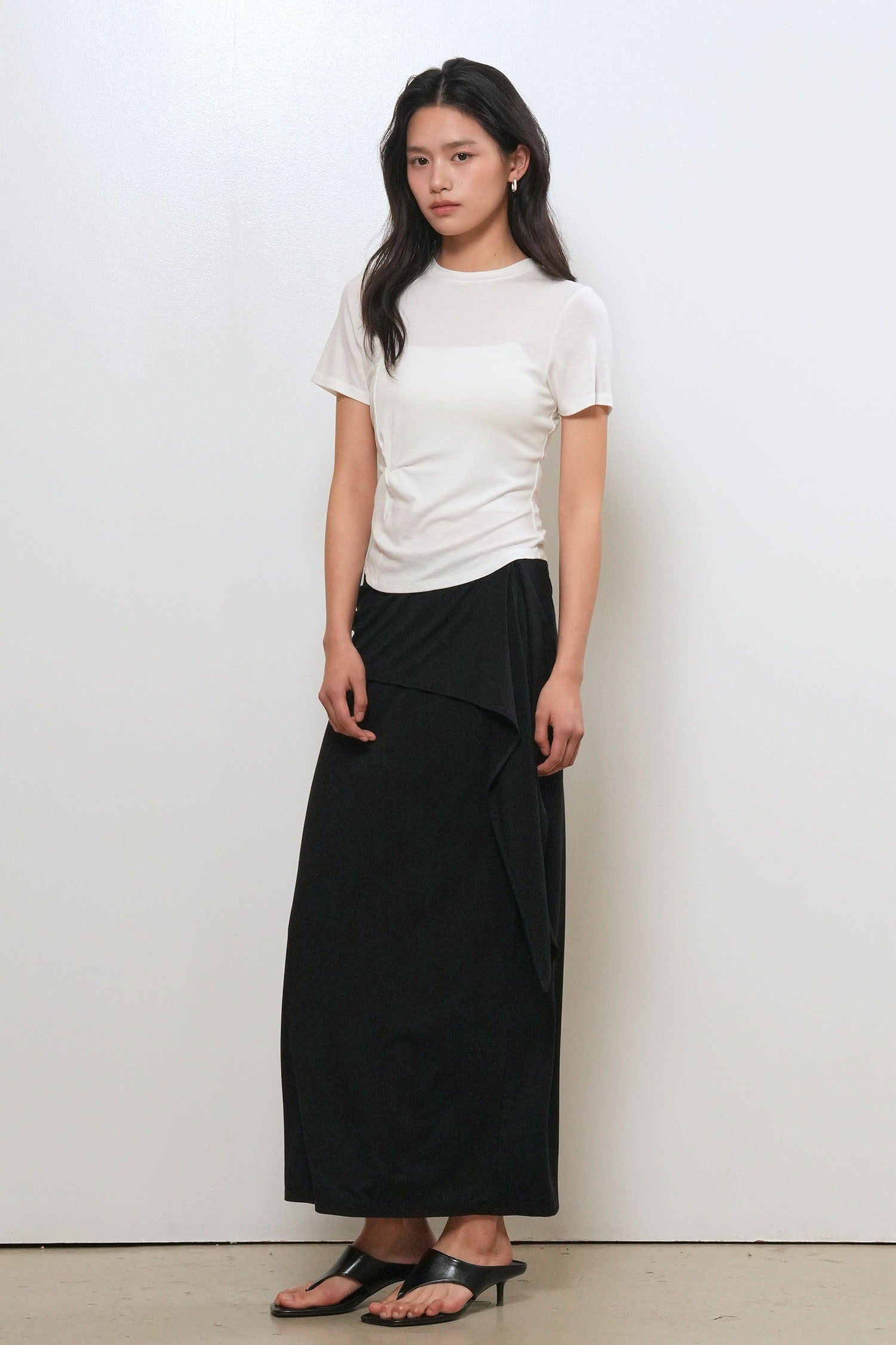 [General Idea] Acetate Twist Short-Sleeve T-Shirt / White