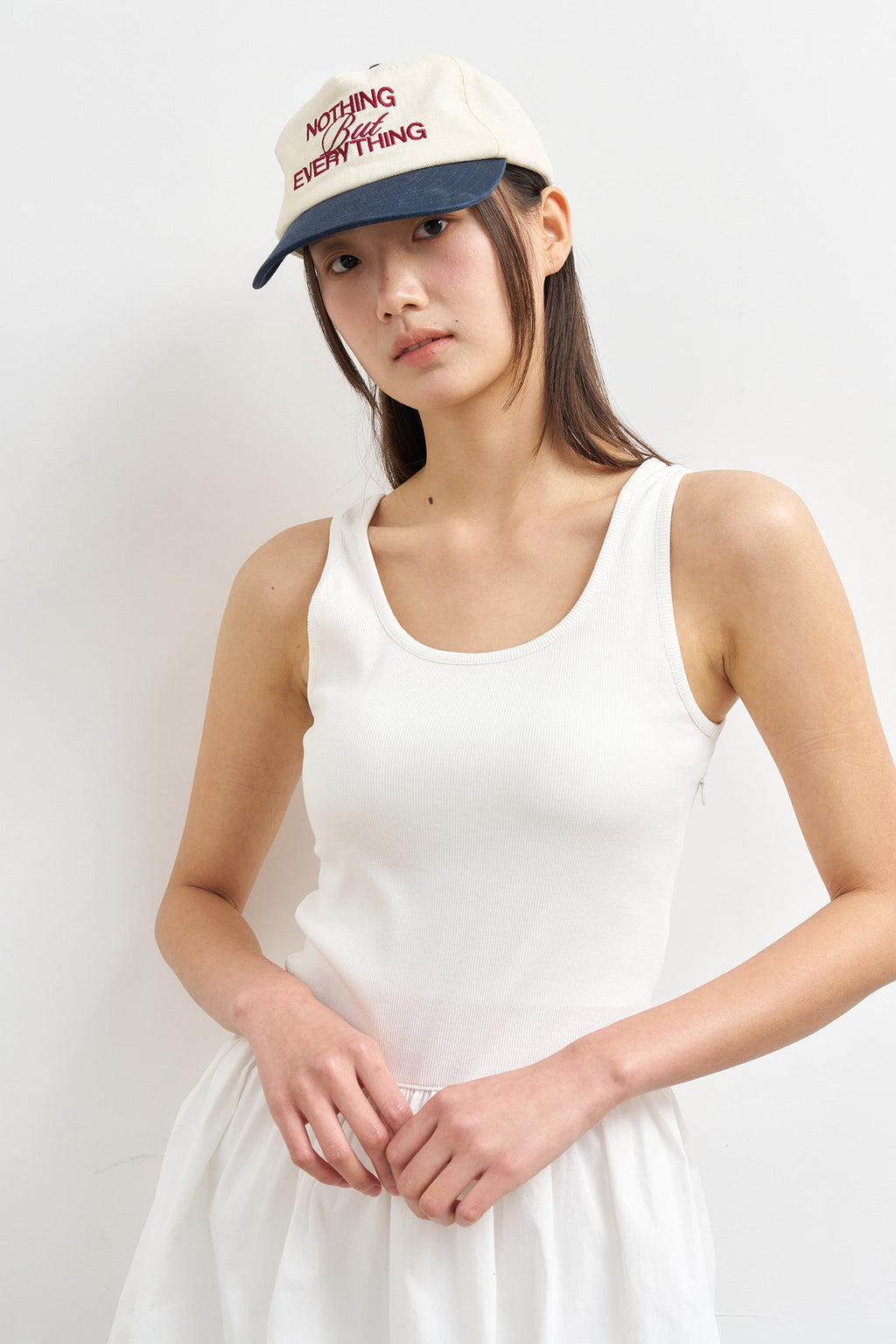 [General Idea] Jersey Top Balloon Mini Dress / White