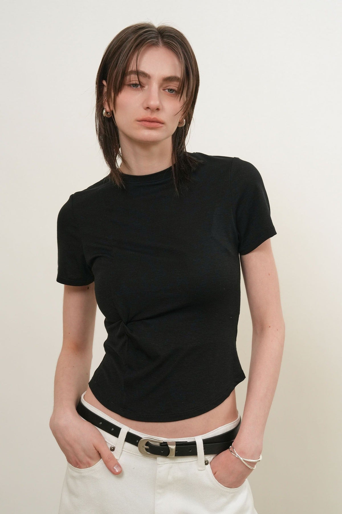 General Idea Acetate Twist Short-Sleeve T-Shirt Black
