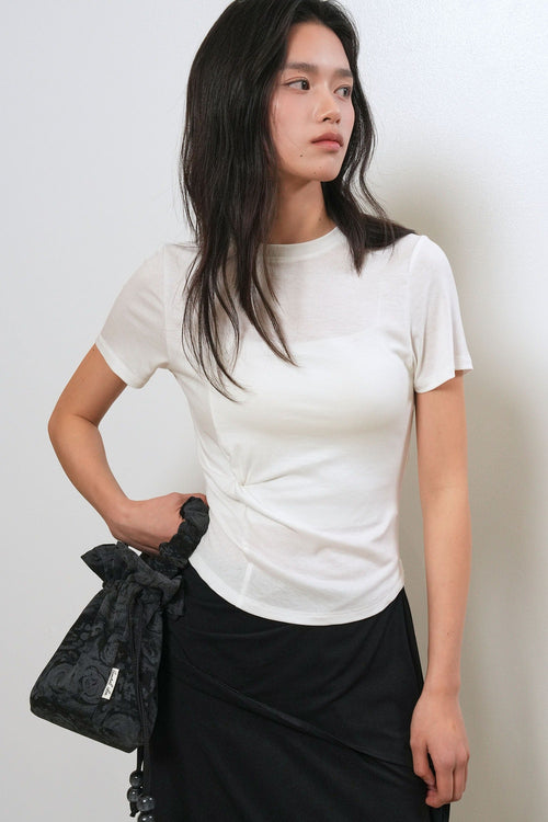 General Idea Acetate Twist Short-Sleeve T-Shirt White