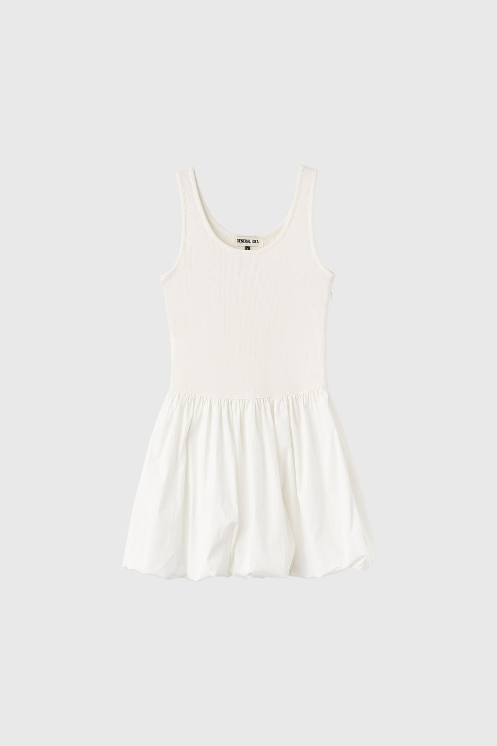 [General Idea] Jersey Top Balloon Mini Dress / White