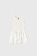 [General Idea] Jersey Top Balloon Mini Dress / White