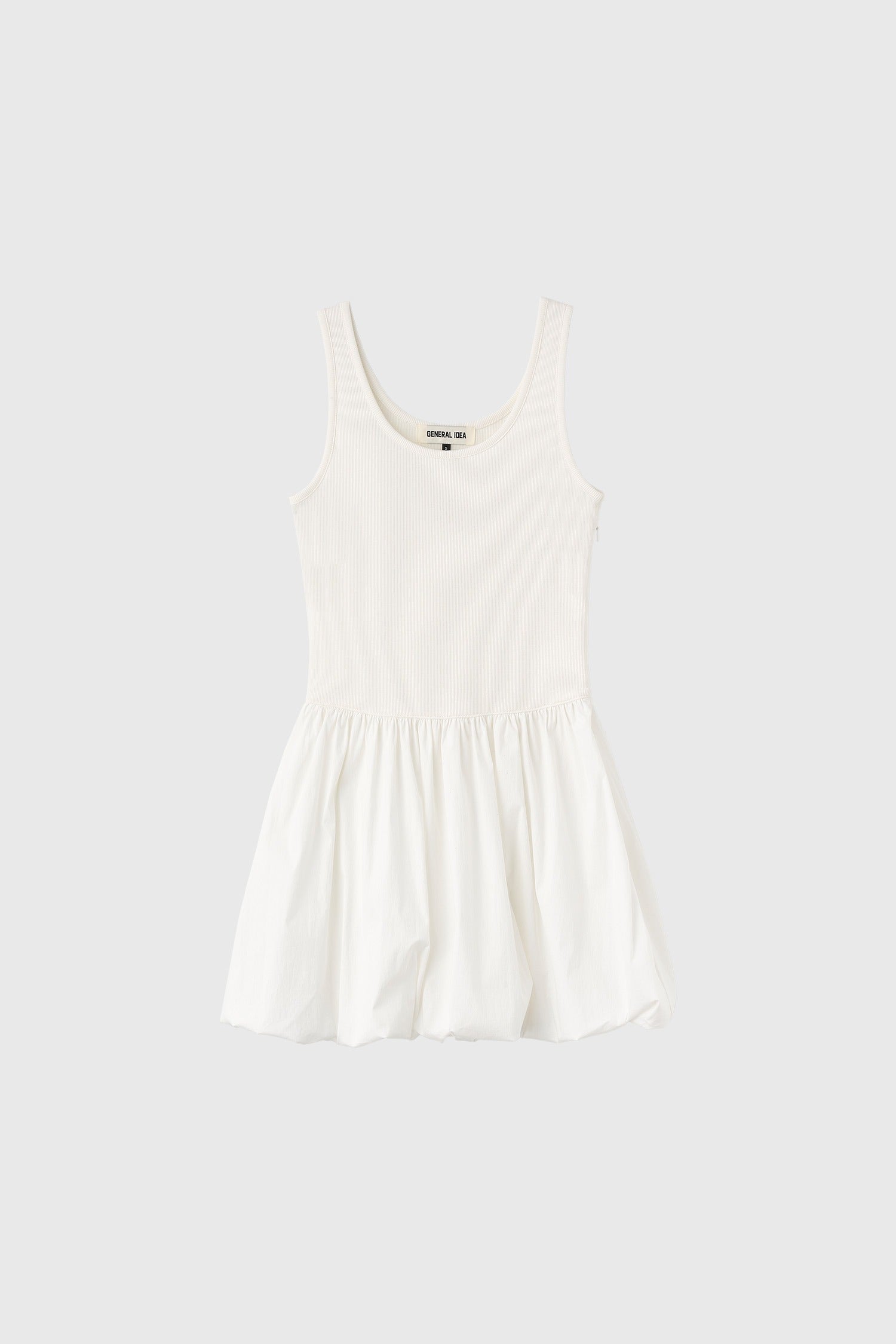 [General Idea] Jersey Top Balloon Mini Dress / White