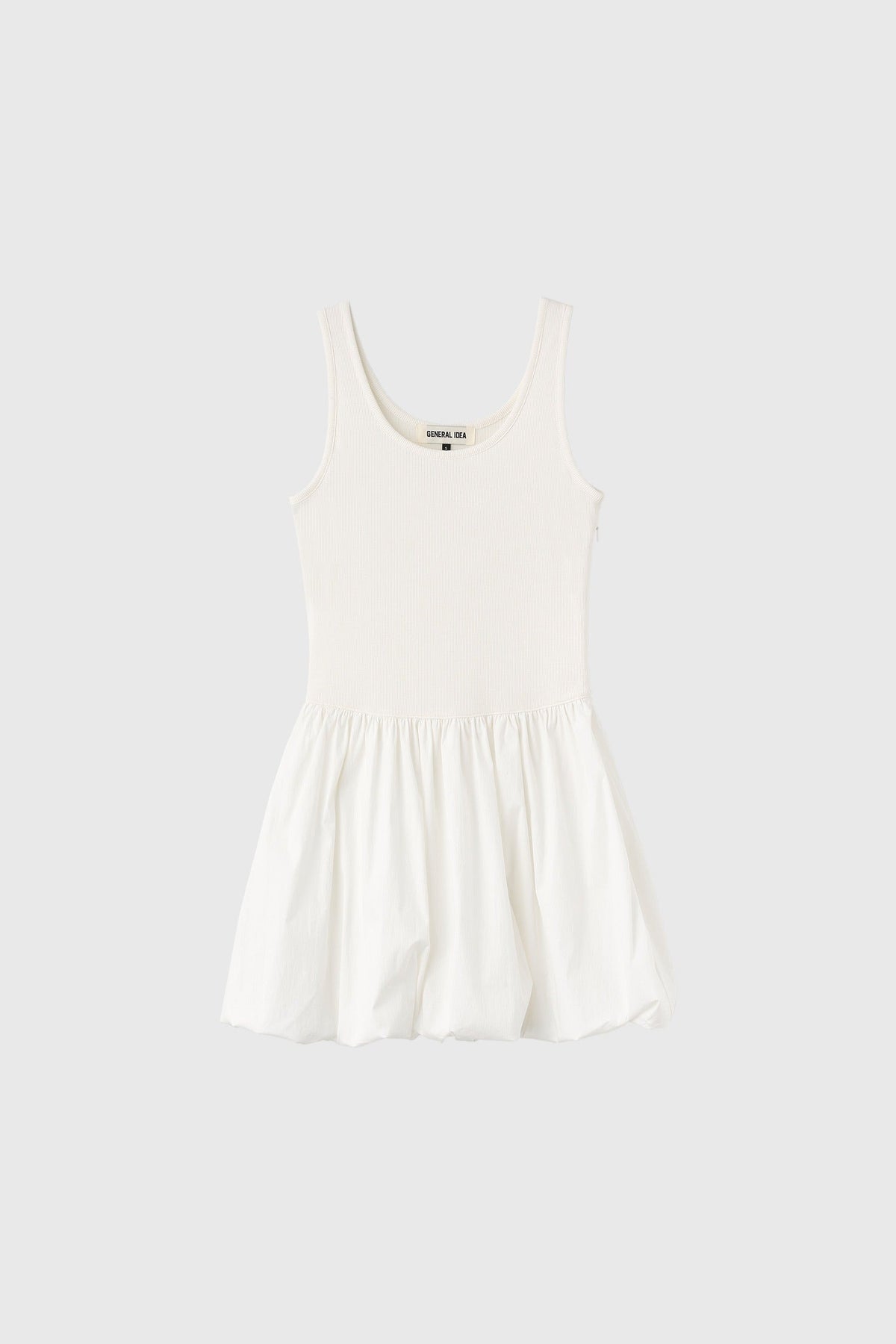 General Idea Jersey Top Balloon Mini Dress White