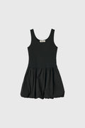 [General Idea] Jersey Top Balloon Mini Dress / Black