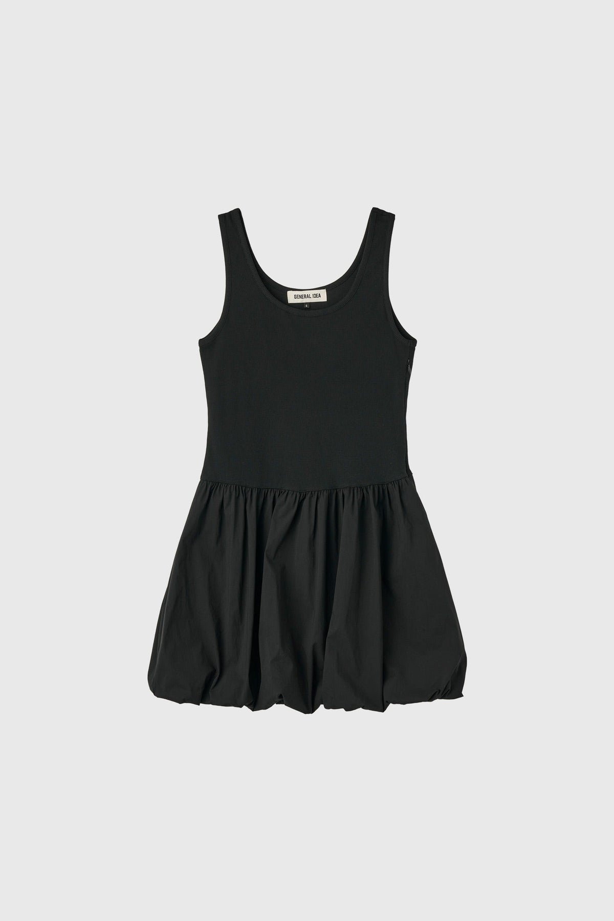 General Idea Jersey Top Balloon Mini Dress Black