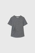 [General Idea] Acetate Twist Short-Sleeve T-Shirt / Charcoal