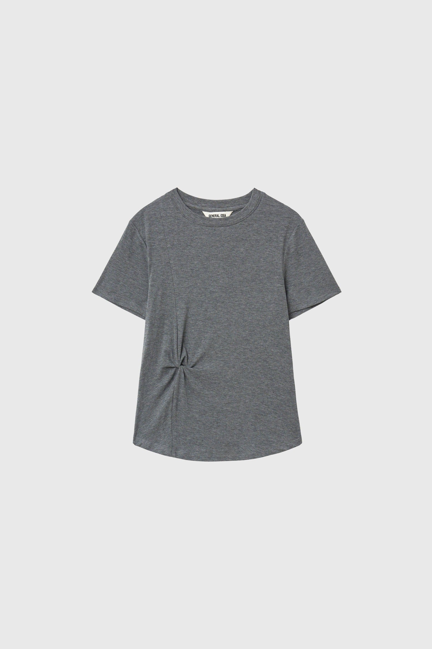 [General Idea] Acetate Twist Short-Sleeve T-Shirt / Charcoal