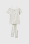 [General Idea] See-Through Halter Neck Layered Knit Set / Ivory