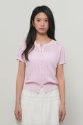 [General Idea] Punching Scallop Half Cardigan / Pink