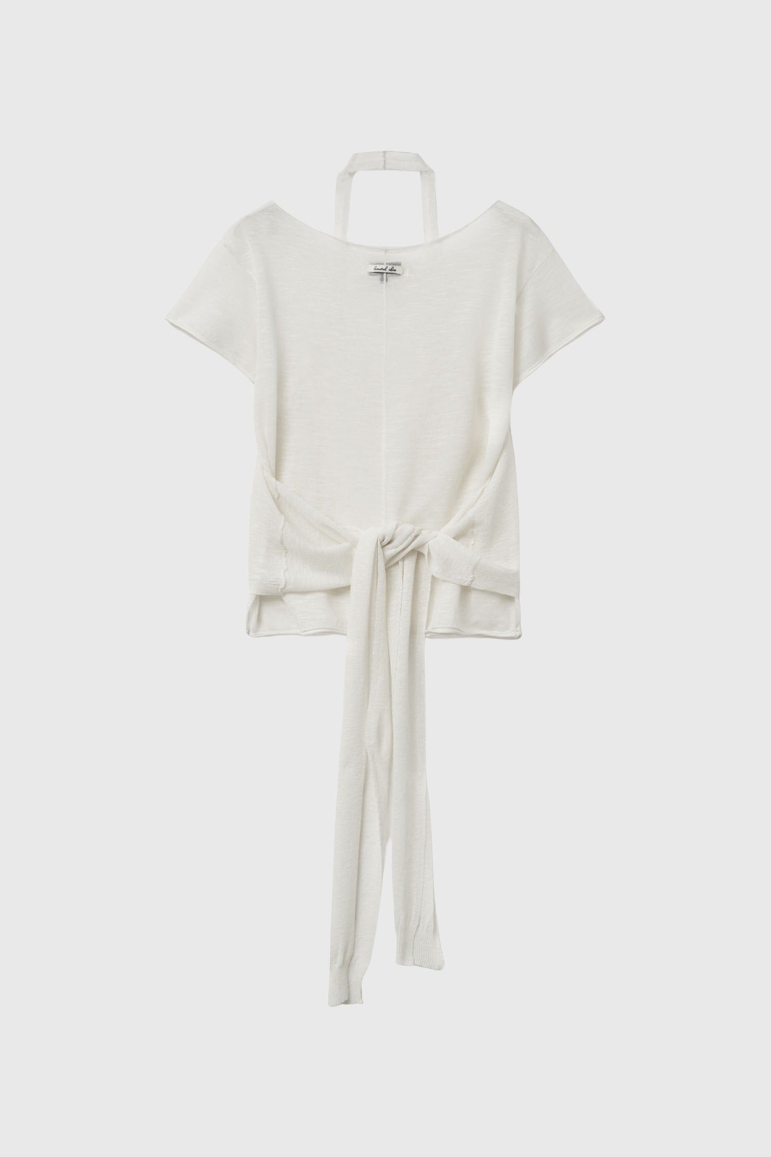 [General Idea] See-Through Halter Neck Layered Knit Set / Ivory