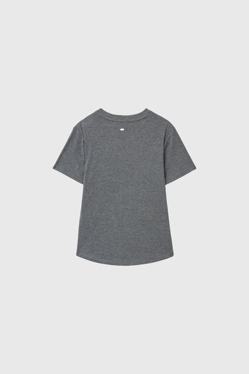 [General Idea] Acetate Twist Short-Sleeve T-Shirt / Charcoal
