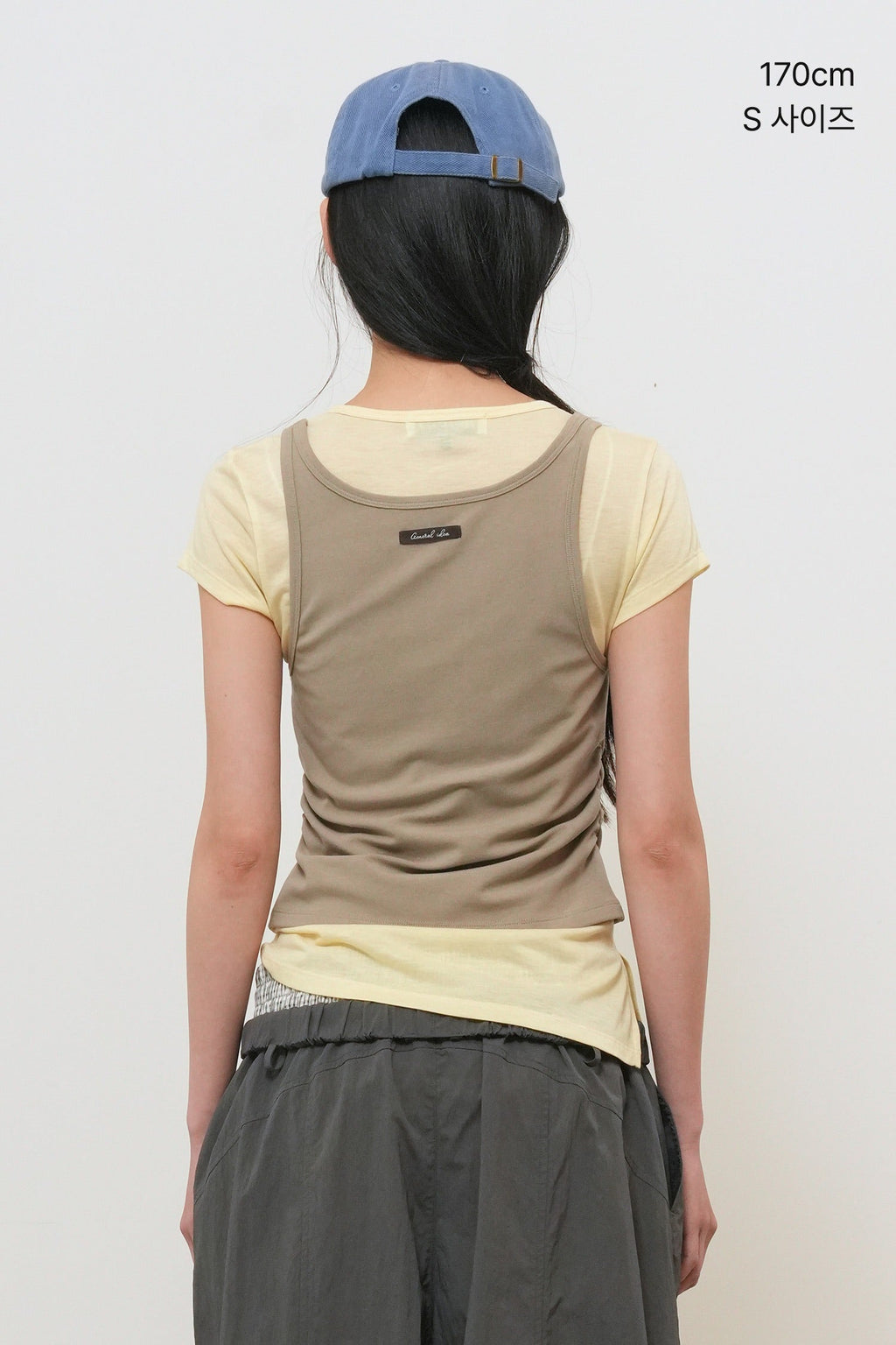 General Idea Two Way Color Layered T-Shirt Beige detail 1