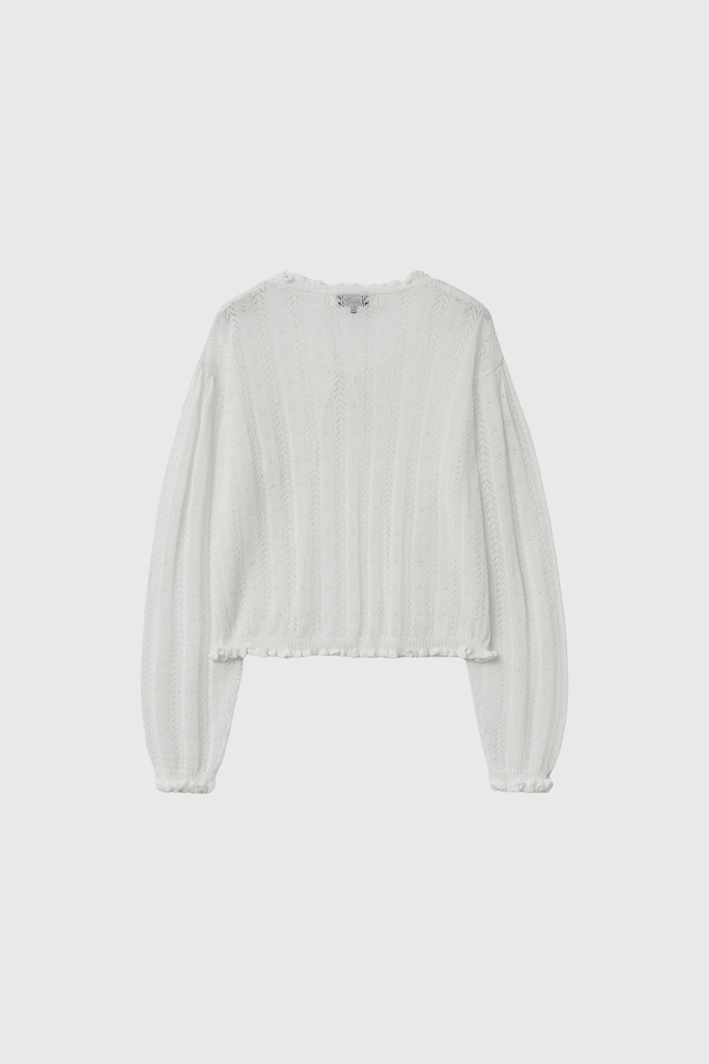 [General Idea] Punching Ruffle Sleeveless Cardigan Set / White