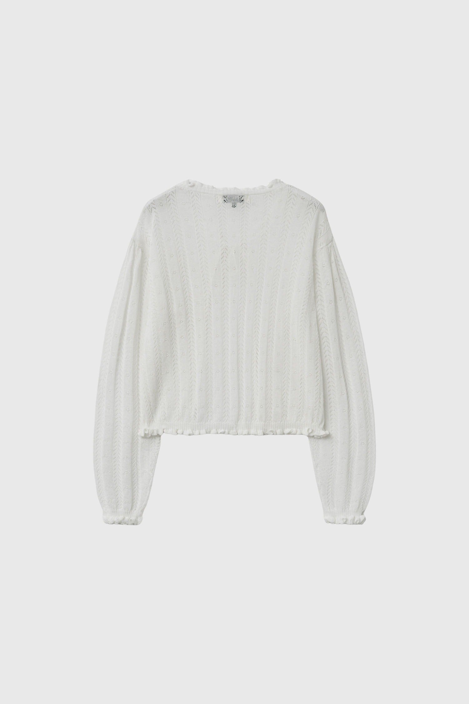 [General Idea] Punching Ruffle Sleeveless Cardigan Set / White